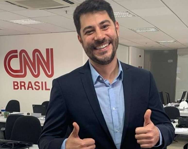 O jornalista Evaristo Costa na CNN Brasil, em São Paulo