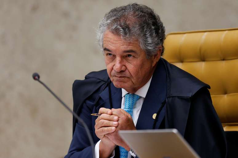 Marco Aurélio Mello durante sessão do STF
04/04/2018 REUTERS/Adriano Machado 