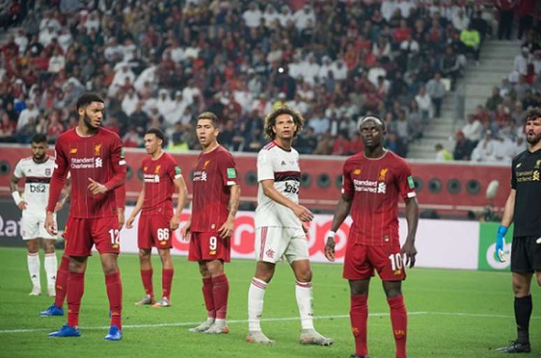Willian Arão contra o Liverpool, em dezembro de 2019 (Foto: Alexandre Vidal / Flamengo)
