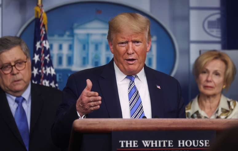 Presidente dos EUA, Donald Trump, durante entrevista coletiva em Washington
23/03/2020 REUTERS/Jonathan Ernst 