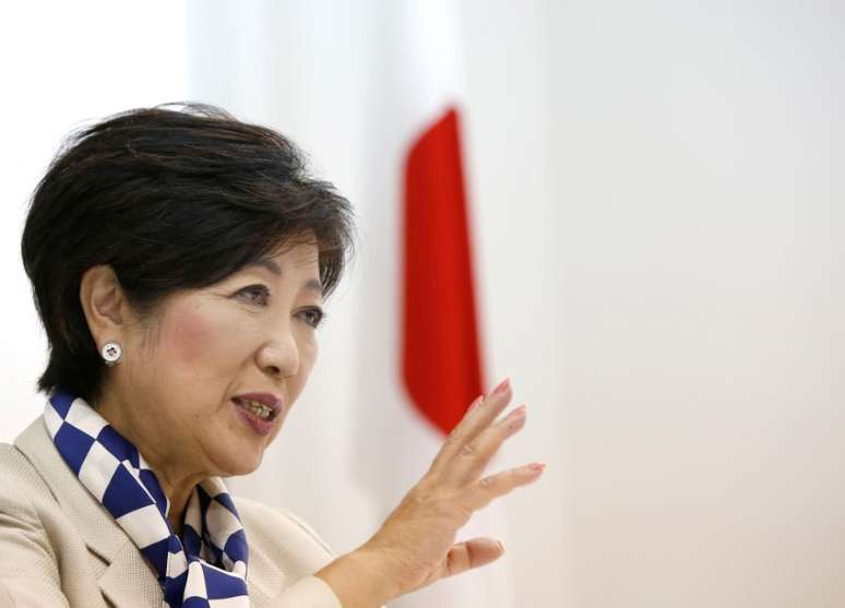 Yuriko Koike, governadora da capital do Japão, durante entrevista à Reuters, em Tóquio
06/10/2017
REUTERS/Issei Kato