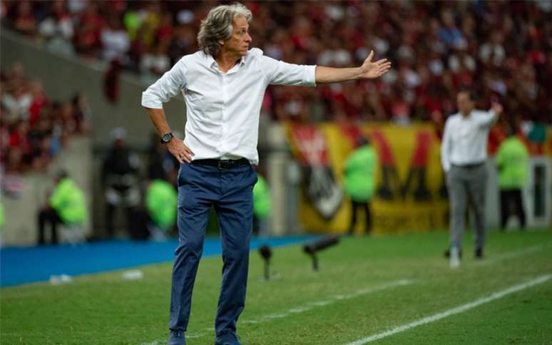 O português Jorge Jesus no comando do Flamengo (Foto: Alexandre Vidal / Flamengo)