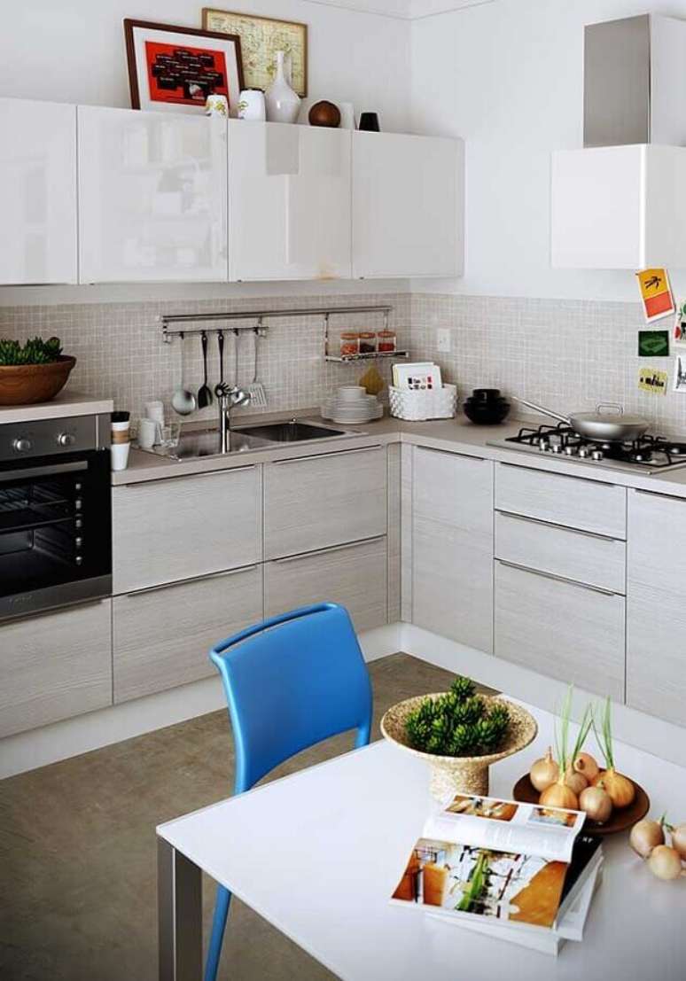 80. Decoração simples para cozinha modulada – Foto: Pinterest