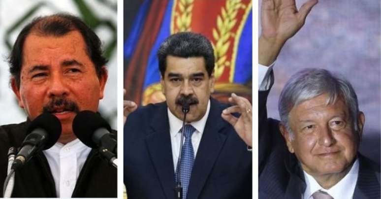 Os presidentes Daniel Ortega, Nicolás Maduro e Andrés Manuel López Obrador questionaram ameaça do novo coronavírus