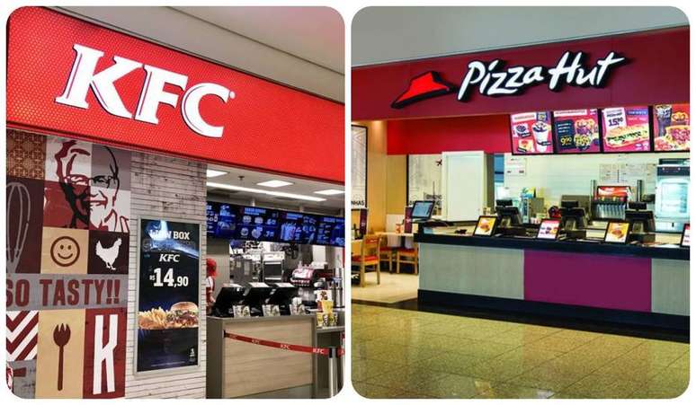 Fachadas de KFC e Pizza Hut