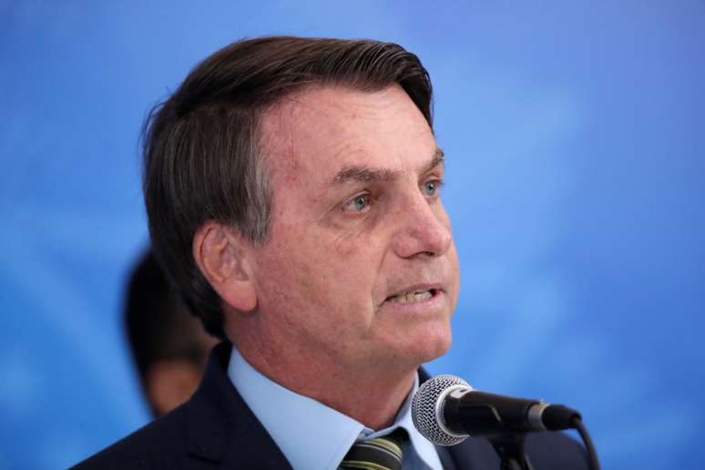 Presidente Jair Bolsonaro durante pronunciamento no Palácio do Planalto
23/03/2020 REUTERS/Ueslei Marcelino 