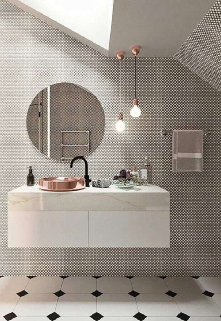 27. Lumin&aacute;ria para decora&ccedil;&atilde;o de banheiro moderno &ndash; Foto: Casa Vogue