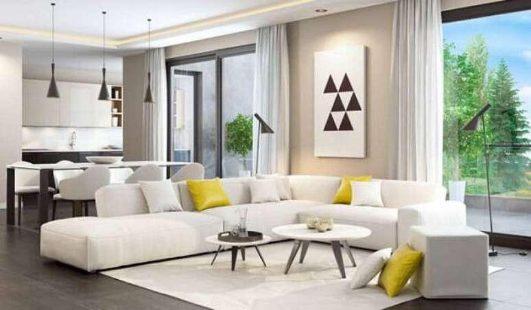 21. Os puffs podem ser tamb&eacute;m discretos na decora&ccedil;&atilde;o, mas agregam na otimiza&ccedil;&atilde;o de espa&ccedil;o &ndash; Foto: Via Pinterest