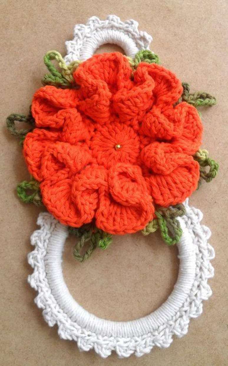 53. Porta guardanapo de croch&ecirc; vermelho &ndash; Via: Artesanato passo a passo