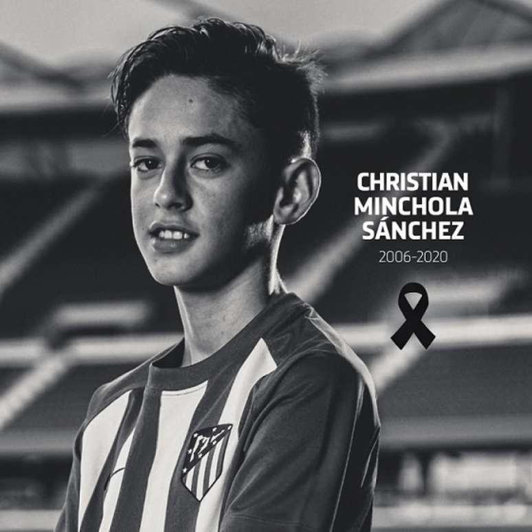Christian Minchola em foto publicada pelo Atlético de Madrid nas redes sociais (Reprodução / Twitter)
