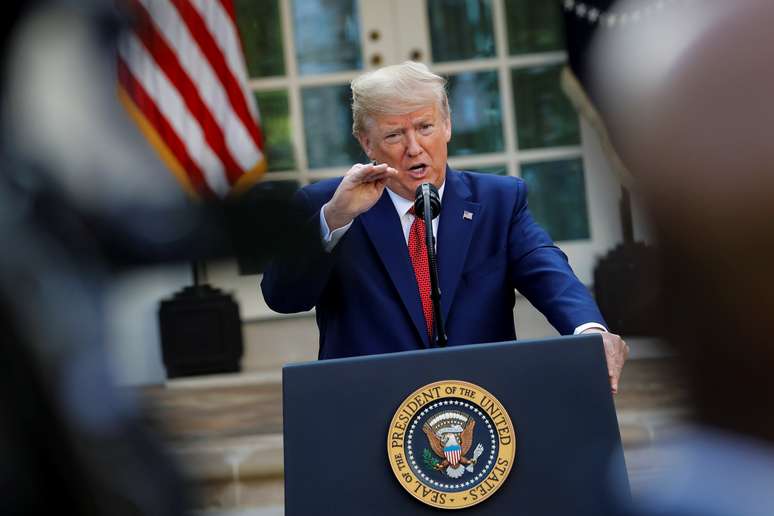 Presidente dos EUA, Donald Trump, durante entrevista coletiva na Casa Branca\
29/03/2020 REUTERS/Al Drago 