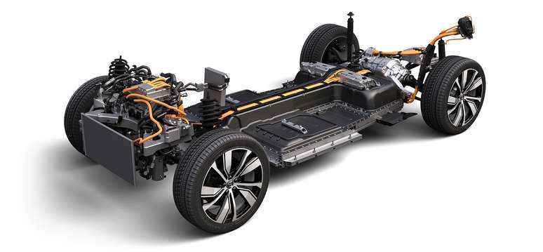 Os novos carros da Volvo usarão a plataforma SPA2, para carros elétricos.
