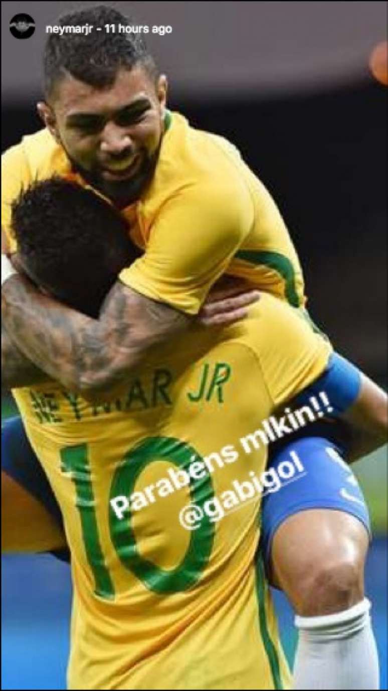 Neymar e Gabigol foram medalha de ouro nos Jogos Olímpicos do Rio (Foto: Reprodução/ Instagram)