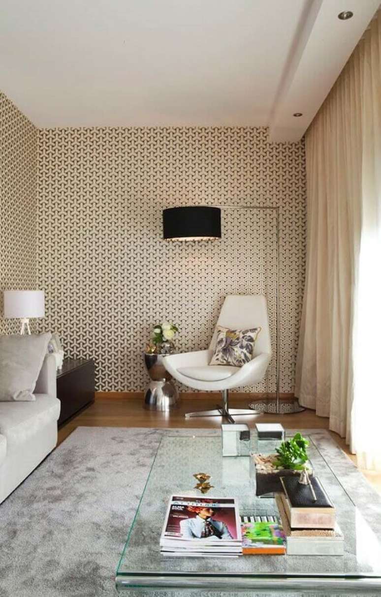98. Escolha um modelo de papel de parede para sala que se harmonize ao estilo de decora&ccedil;&atilde;o do ambiente &ndash; Foto: Behance