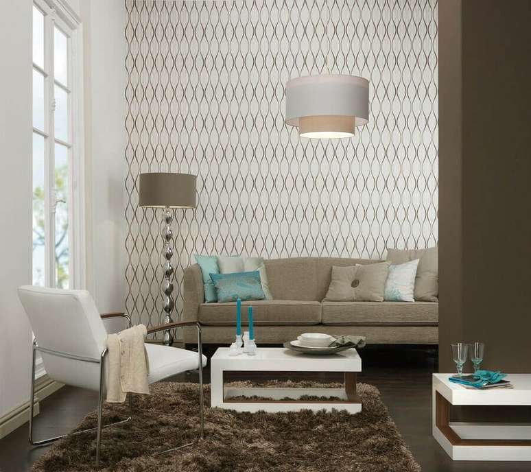 94. Papel de parede para sala com estilo cl&aacute;ssico &ndash; Foto: Pinterest