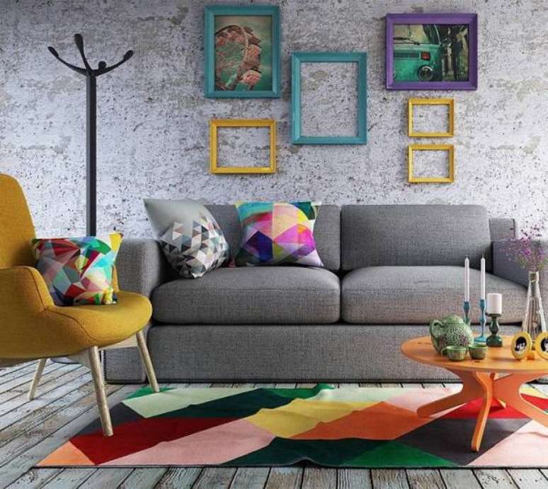 28. Tapete colorido com core vibrantes são destaque na decoração de um ambiente – Foto: Tua Casa