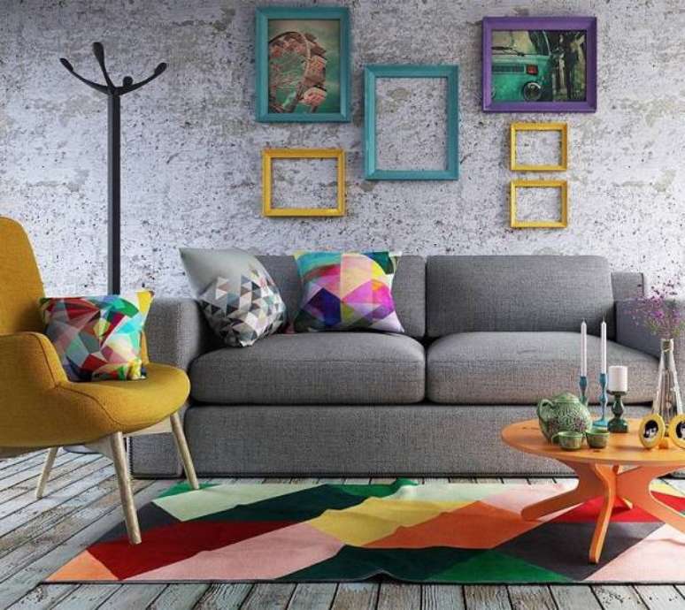 28. Tapete colorido com core vibrantes s&atilde;o destaque na decora&ccedil;&atilde;o de um ambiente &ndash; Foto: Tua Casa