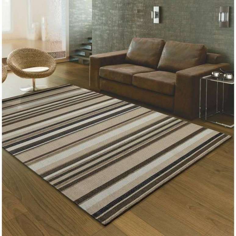 62. Tapete sisal acompanhando a base de cores da decora&ccedil;&atilde;o &ndash; Foto: Via Pinterest