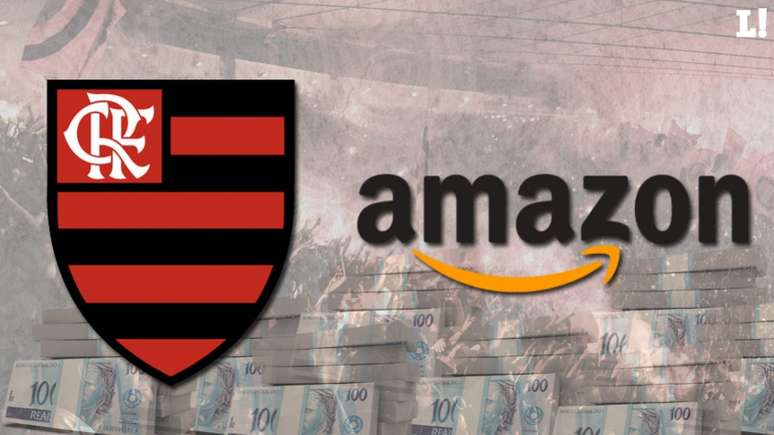 Flamengo e Amazon buscam 'casamento' ainda para 2020 (Foto: Arte/Lance!)