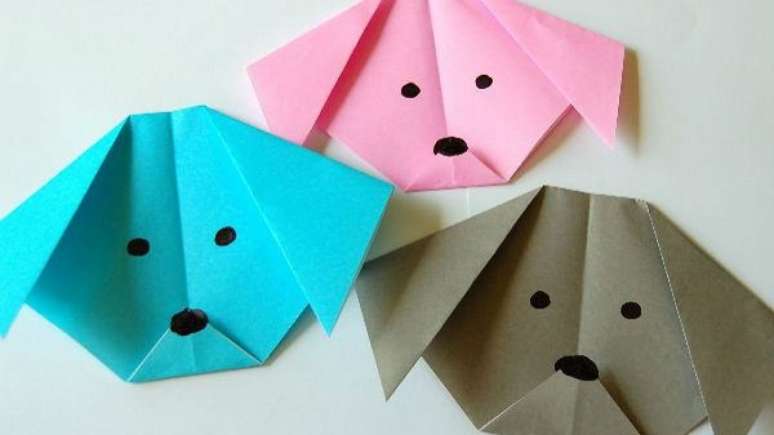 31. Cachorros em diferentes cores no origami – Foto: Via Pinterest