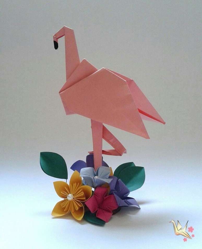 29. Animais como o flamingo também podem ser fitos em origami – Foto: Via Pinterest