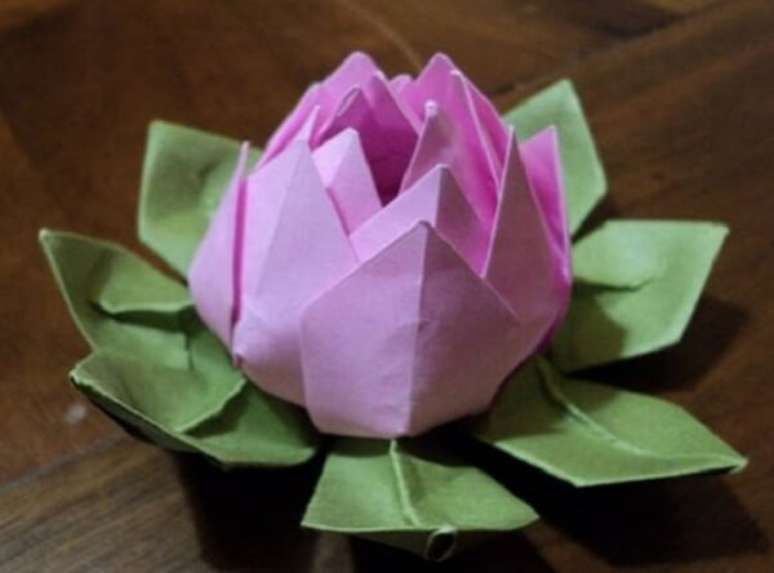 7. A flor de lótus também pode ser feita através da técnica do origami – Foto: Via Pinterest