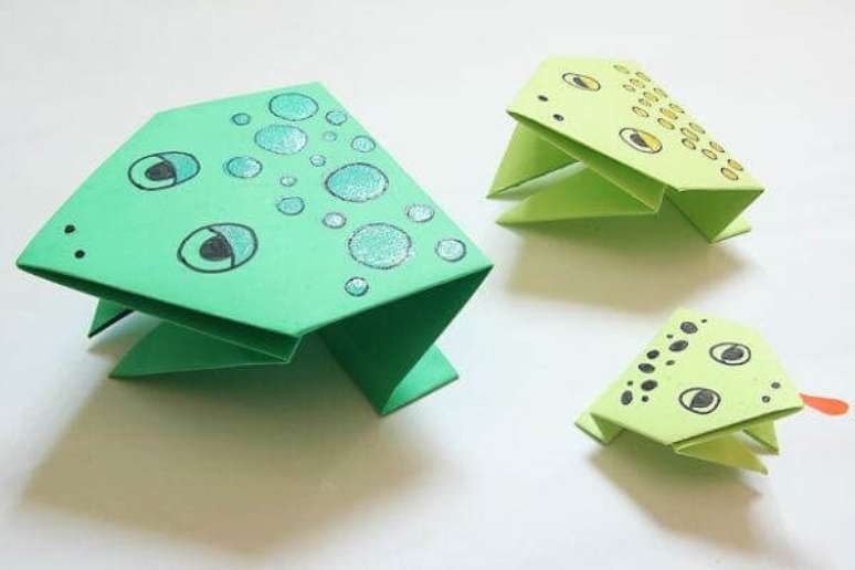 9. Sapinhos de origami são fáceis de fazer e ficam lindos – Foto: Mil dicas de mãe