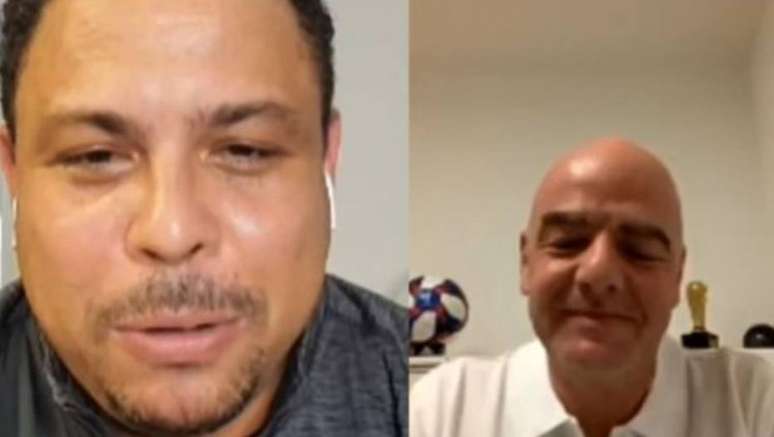 Infantino em live com Ronaldo no Instagram