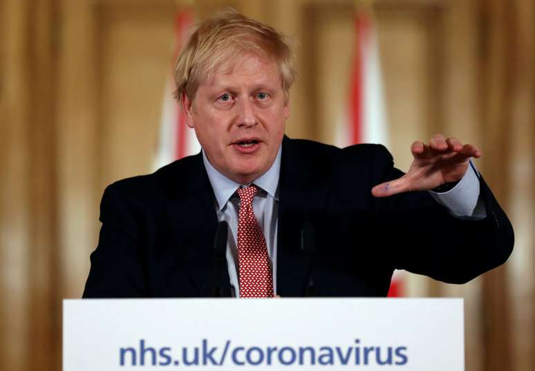 Premiê britânico, Boris Johnson, durante pronunciamento em Londres
12/03/2020 REUTERS/Simon Dawson/Pool
