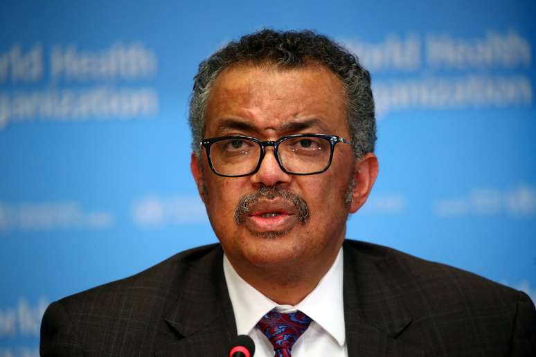 Tedros Adhanom Ghebreyesus, diretor-geral da OMS, durante entrevista coletiva em Genebra, Suíça 
28/02/2020
REUTERS/Denis Balibouse