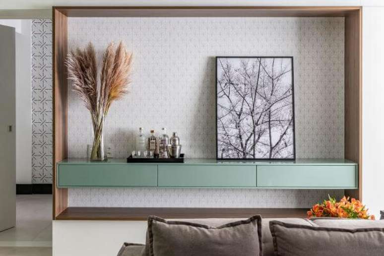 67. Aparador para sala de estar suspenso &ndash; Via: Casa de Valentina