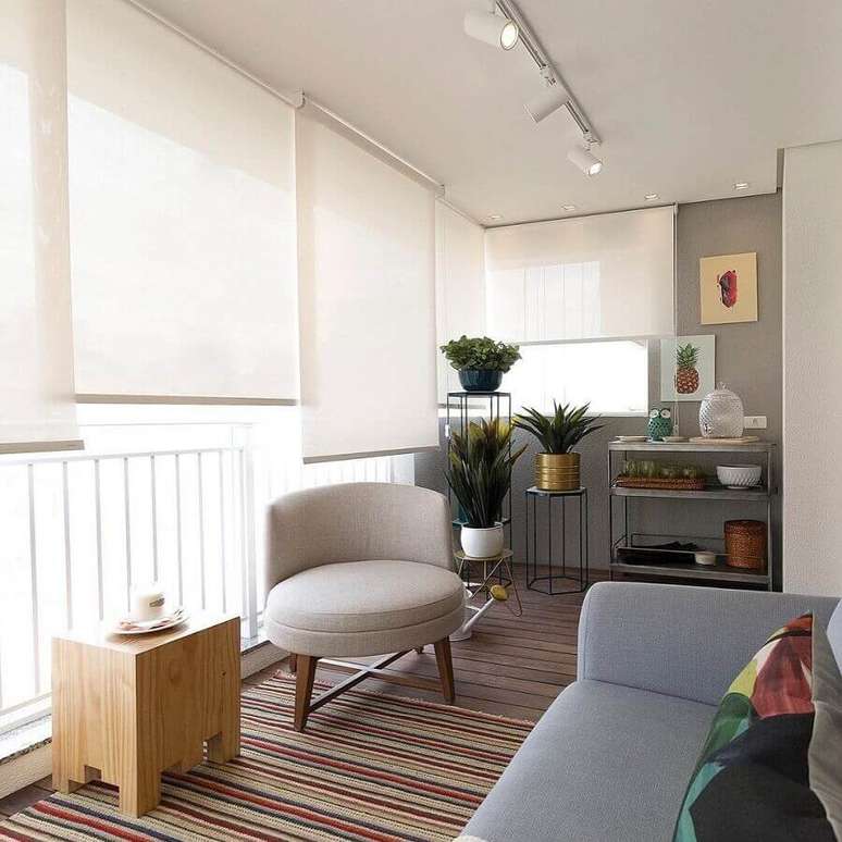 47. Decoração de apartamento com varanda transformada em cantinho de descanso – Foto: Futurist Architecture