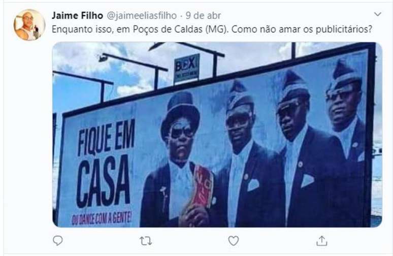 Outdoor em Poços de Caldas repercutiu nas redes sociais