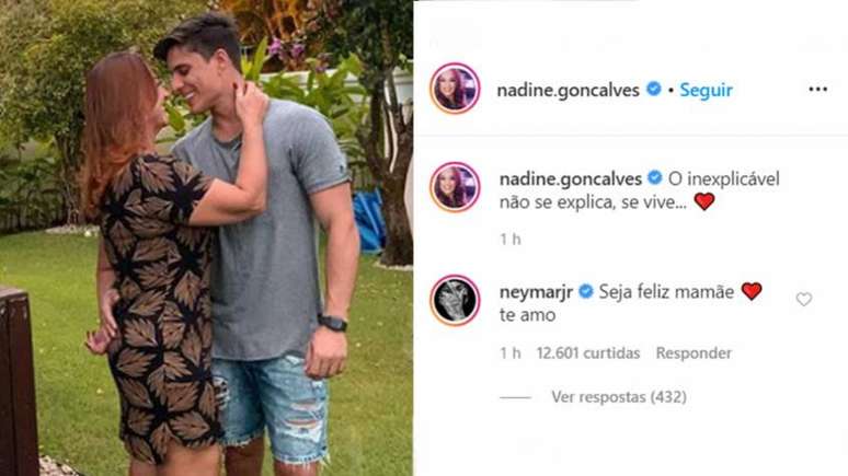 Neymar desejou felicidade para a mãe no novo relacionamento (Foto: Reprodução)
