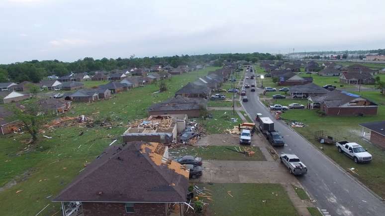 &Aacute;rea afetada por tornado em Monroe, Louisiana (EUA) 
12/04/2020
MONROE FIRE DEPARTMENT/via REUTERS