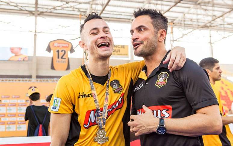 Fred, do "Desimpedidos", virou jogador profissional em reality ao lado de Falcão, lenda do futsal (Foto: Divulgação)