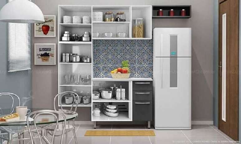 22. Cozinha modulada simples com armários de nichos – Foto: Lojas KD