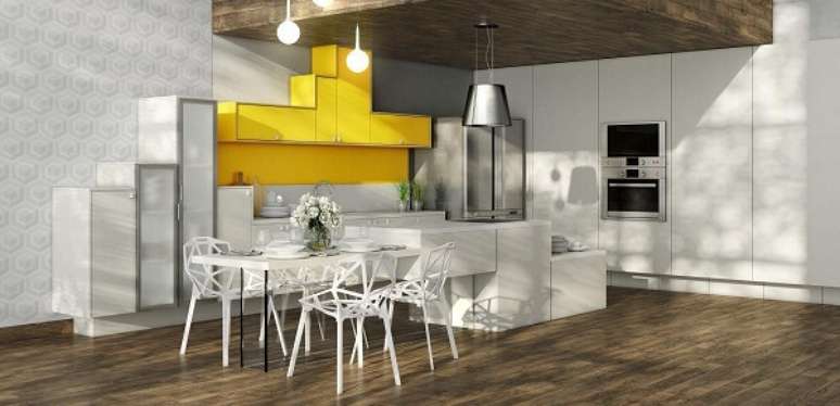 37. Estilo de cadeiras para cozinhas modernas. Projeto por InnovaFatto M&oacute;veis Planejados