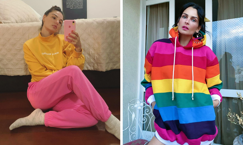 Famosas vestem moletom colorido (Fotos: Instagram/Reprodu&ccedil;&atilde;o)