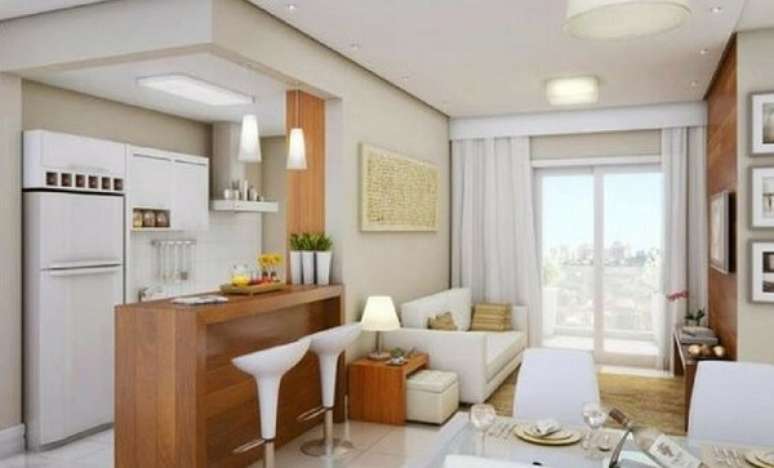 30. Banquetas s&atilde;o perfeitas em cozinhas americanas &ndash; Foto: Meus dois minutos