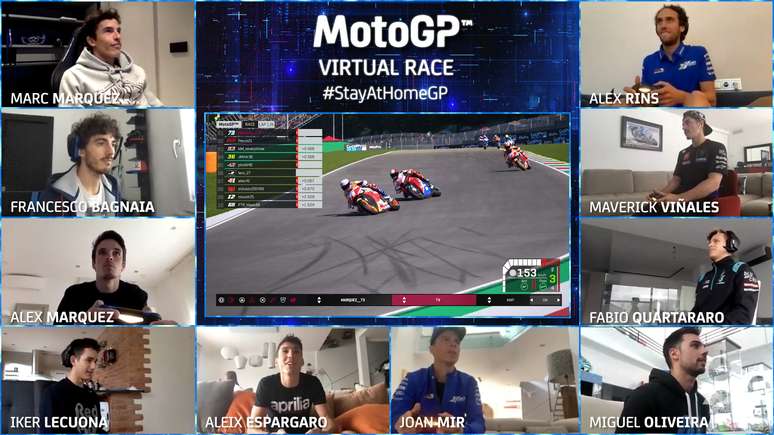 Competi&ccedil;&atilde;o de videogame com participantes jogando de casa. 29/3/2020. MotoGP/Dorna/Handout via Reuters