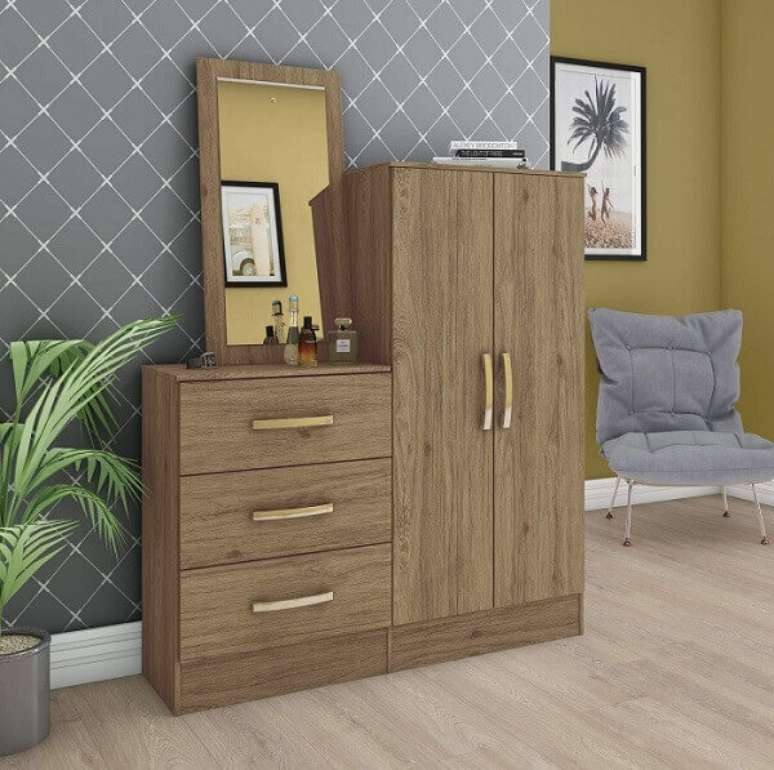 75. A c&ocirc;moda com sapateira pode ser utilizada de diferentes formas. Fonte: Pinterest