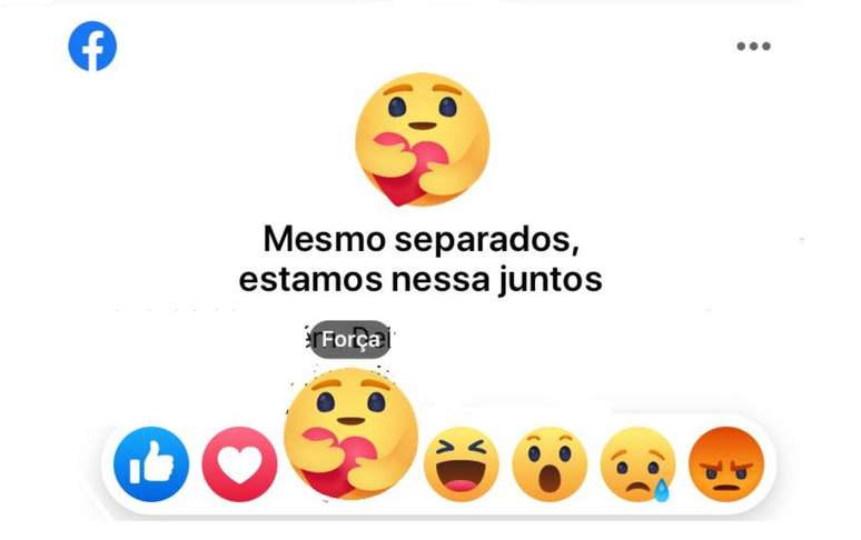 Reação do Facebook serve como demonstração de solidariedade em meio à covid-19