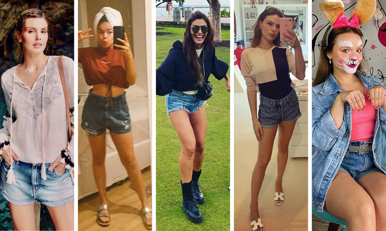 Looks das famosas com shorts jeans (Fotos: Instagram/Reprodução)