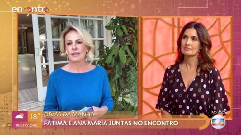 Ana Maria Braga e Fátima Bernardes no 'Encontro'.