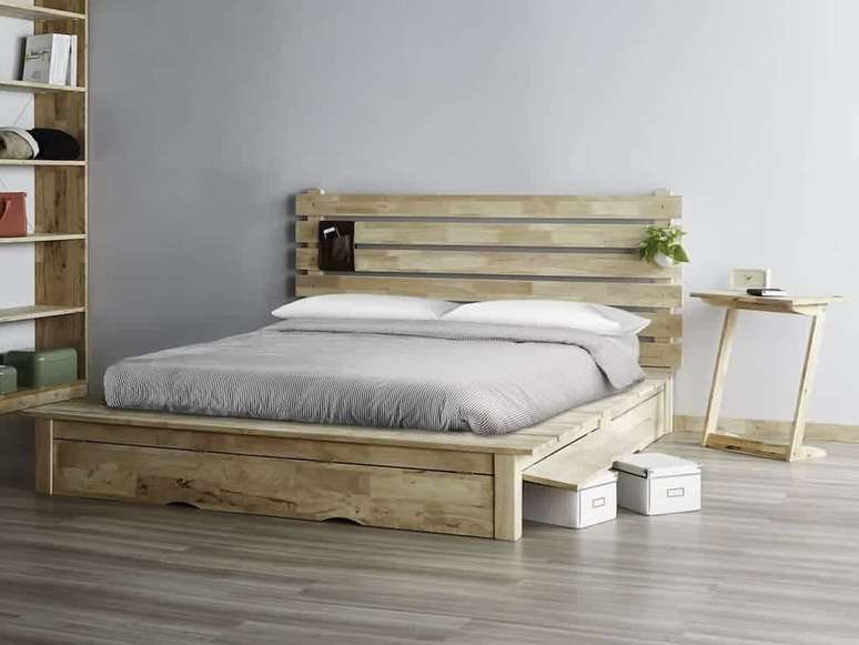 43. Encaixe organizadores na estrutura do pallet. Fonte: Pinterest