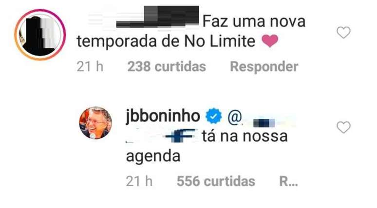 Boninho responde coment&aacute;rio sobre poss&iacute;vel retorno do 'No Limite'.