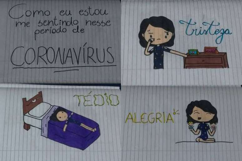 Como as crianças se sentem diante do coronavírus? O Unicef pediu para que os pequeninos se expressasem através de desenhos. E os resultados são surpreendentes. Confira alguns deles. Este é o de Alessandra Albuquerque, de 11 anos, que vive Fortaleza, no Ceará.