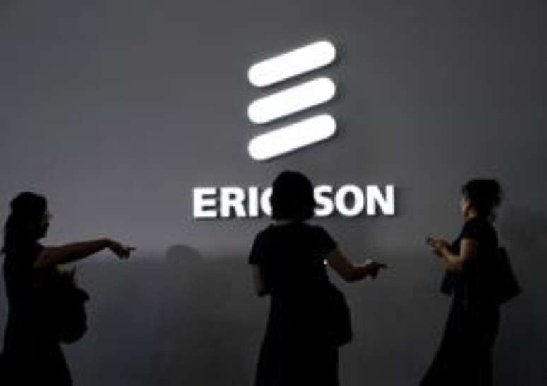 Logotipo da Ericsson mostrado durante feira de telefonia móvel, na China. 28/6/2019. REUTERS/Aly Song