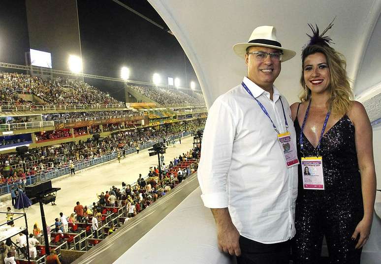 Governador Wilson Witzel e a primeira-dama Helena Witzel, durante o do Desfile das Escolas de Samba do Grupo Especial do Rio de Janeiro